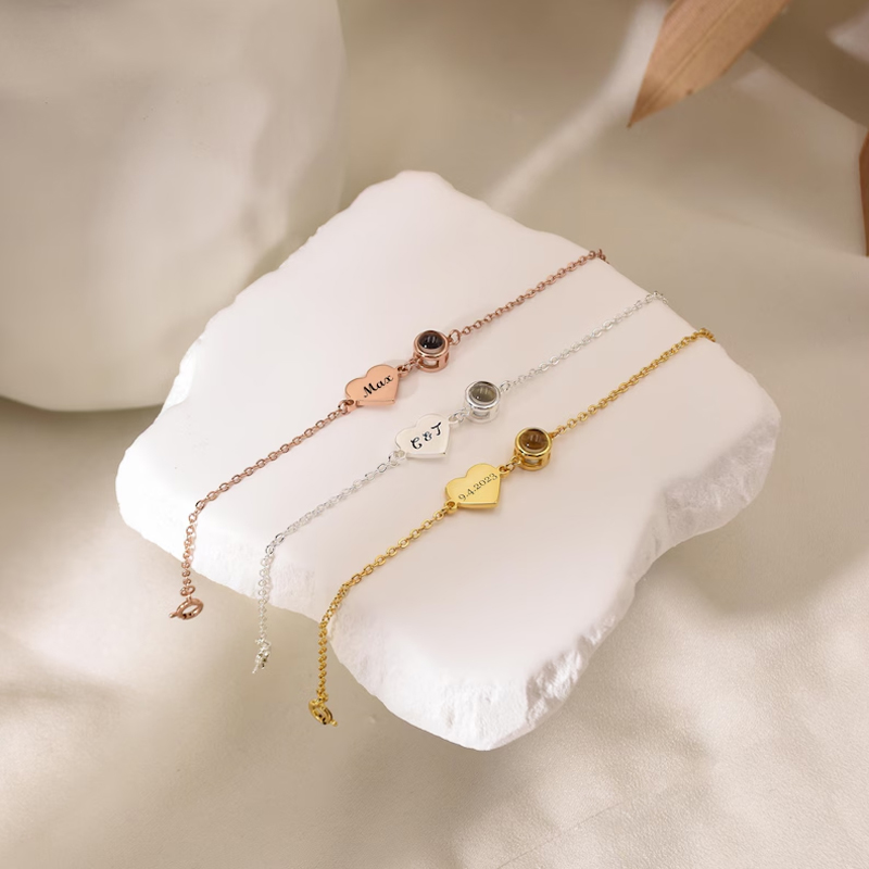 Rose Gold Bracelet - Gelang Nama Kustom dengan Gelang Proyeksi