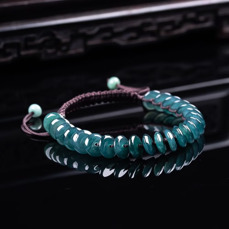 Jewelry & Watches Company - Gelang Manik-manik Abacus Zamrud Biru Alami