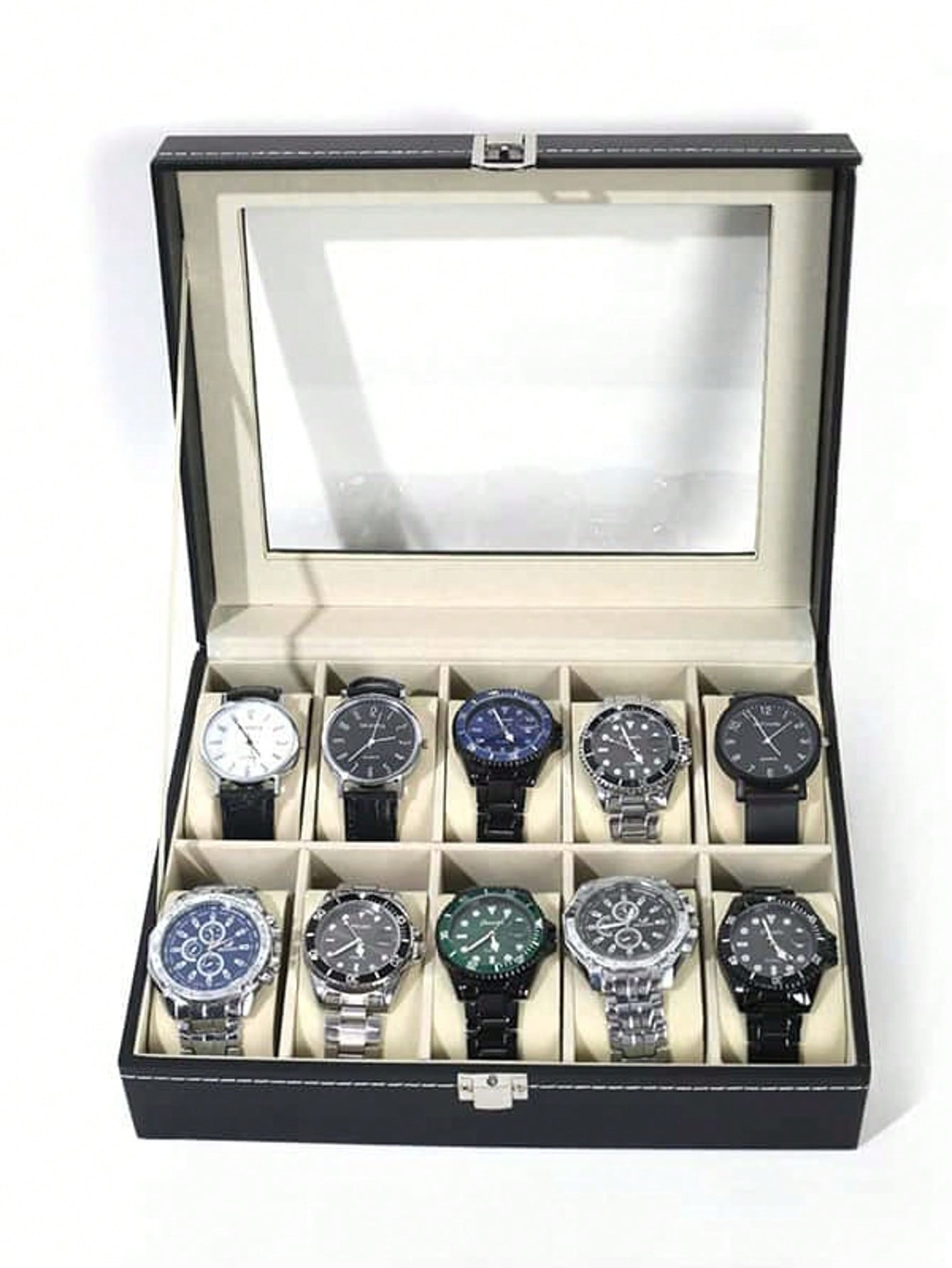 Jewels On Watches - Kotak Jam Tangan Kulit dengan Kunci,