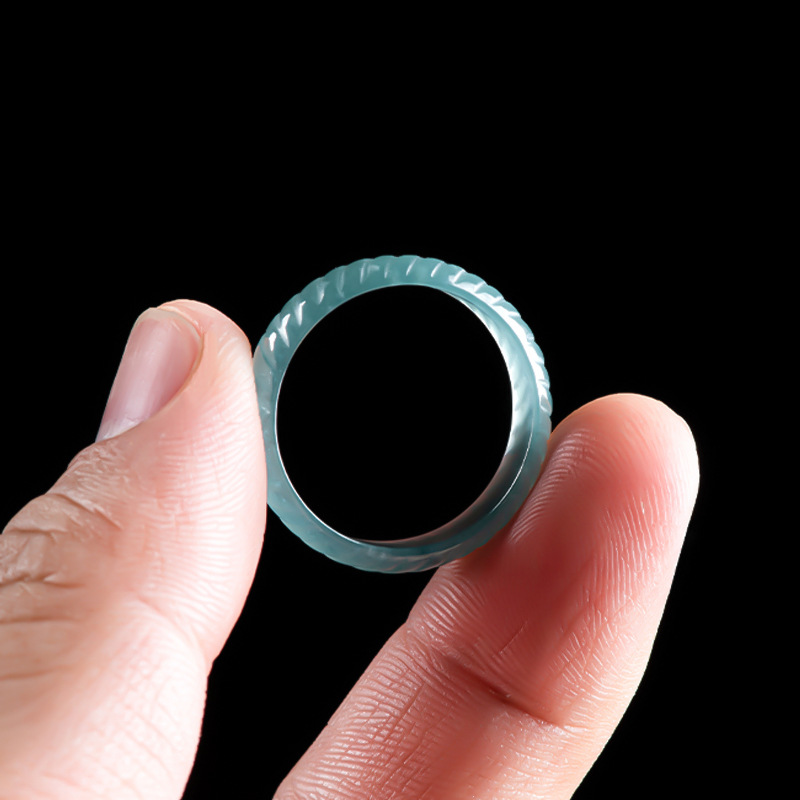 Jewelry & Watches Company - Cincin Giok Burma Asli Biru Mewah,