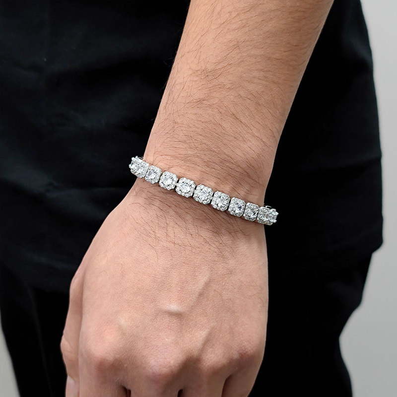 Gelang Tenis Emas B&C Pria, Zi - Tennis Bracelet Cubic ulasan dan harga
