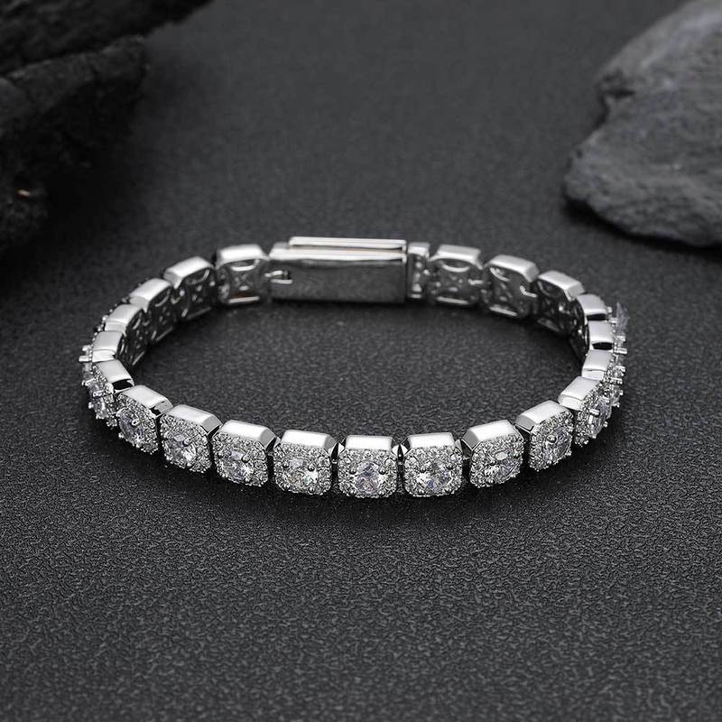 Gelang Tenis Emas B&C Pria, Zi - Tennis Bracelet Cubic ulasan dan harga